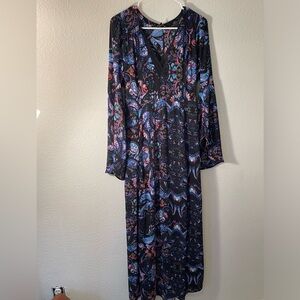 Paisley print long sleeve dress